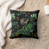 華美孔雀とヴィンテージフローラ クッション (ブランケット)