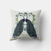 華美孔雀の結婚テーマのギフト枕の名前 クッション (裏面)