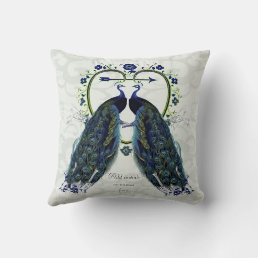 華美孔雀の結婚テーマのギフト枕の名前 クッション (裏面)