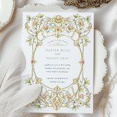 華美水色フローラスクロール結婚ワーク 招待状