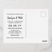 華美渦巻形の写真招待され結婚の 箔招待状ポストカード (裏面)