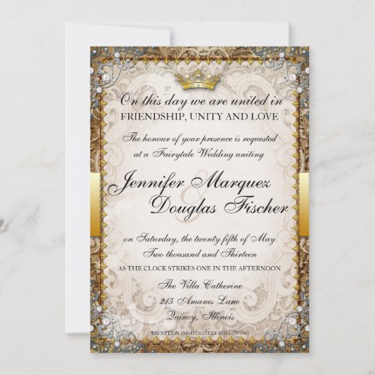 華美童話ストーリーブック結婚式招待状 招待状 (正面)