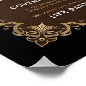 華美縁ど白黒結婚証明書 ポスター (角)