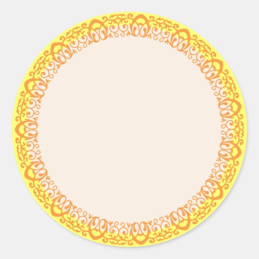 華美縁ど空白のテンプレートラベル ラウンドシール (正面)