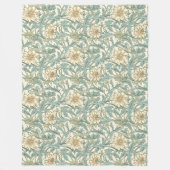 華美自然モリスインスパイアスタイルパステルの色 フリースブランケット (正面)