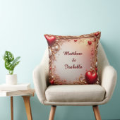 華美赤いハートと金ゴールド クッション (椅子)