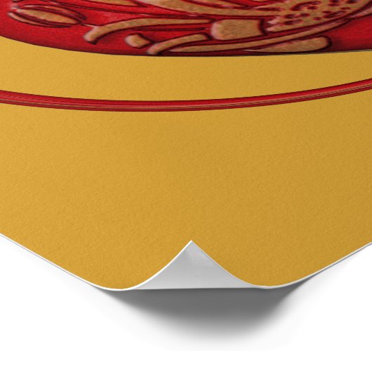 華美赤いハート ポスター (角)