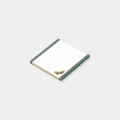 華美金ゴールドとティール(緑がかった色)バタフライ3"x3"ポストイットノート ポストイット (アングル)