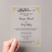 華美金ゴールドイスラム結婚教徒 アクリル招待状 (インサイチュ (ポータブル))