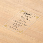 華美金ゴールドイスラム結婚教徒 アクリル招待状 (レイダウン)