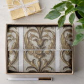 華美金ゴールドオーナメント（紋章の）フラ・ダ・リ縁ど分離 薄葉紙 (ギフト)