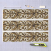 華美金ゴールドオーナメント（紋章の）フラ・ダ・リ縁ど分離 薄葉紙 (クラフト)