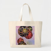 華美金ゴールドクリスマスオーナメントシークレットサンタ ラージトートバッグ (正面)