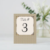 華美金ゴールドトー結婚ンラティスのテーブル番号カード ポストカード (スタンド正面)