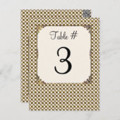 華美金ゴールドトー結婚ンラティスのテーブル番号カード ポストカード (正面/裏面)