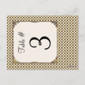 華美金ゴールドトー結婚ンラティスのテーブル番号カード ポストカード (裏面)