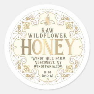 華美金ゴールドフレームビー(紋章の)フラ・ダ・リハニーラベル ラウンドシール