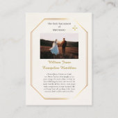 華美金ゴールドフレーム正結婚式祈りの言葉カード プレイスカード (裏面)