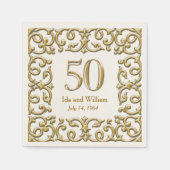 華美金ゴールドフレーム50周年記念 スタンダードカクテルナプキン (正面)