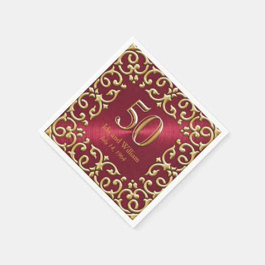 華美金ゴールドフレーム50周年記念 スタンダードカクテルナプキン (角)