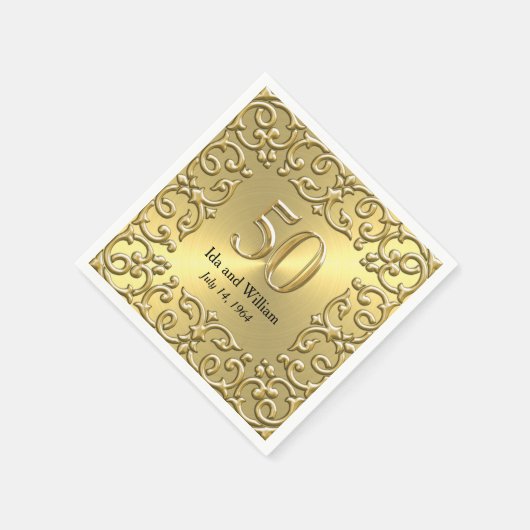 華美金ゴールドフレーム50周年記念 スタンダードカクテルナプキン (角)