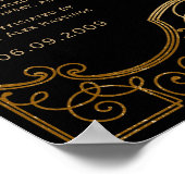 華美金ゴールドブラックの結婚代替証明書 ポスター (角)