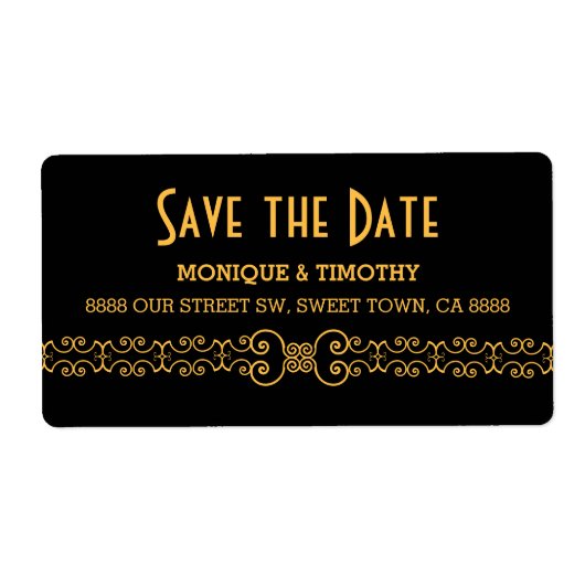 華美金ゴールドベルト – 金ゴールドブラック日付を保存 ラベル (正面)