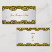 華美金ゴールドレースホワイトクエレガントラス 名刺 (正面/裏面)