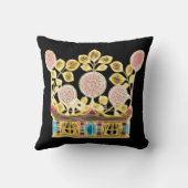 華美金ゴールド王室のクラウンピンクフローラバラと名前 クッション (裏面)