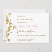 華美金ゴールド花パーティの招待状 招待状 (正面)