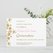 華美金ゴールド花パーティの招待状 招待状 (スタンド正面)