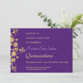 華美金ゴールド花パーティの招待状 招待状 (スタンド正面)