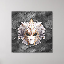 華美金ゴールド/グレー大理石の白詳細 キャンバスプリント