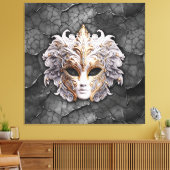 華美金ゴールド/グレー大理石の白詳細 キャンバスプリント (インサイチュ (リビング))