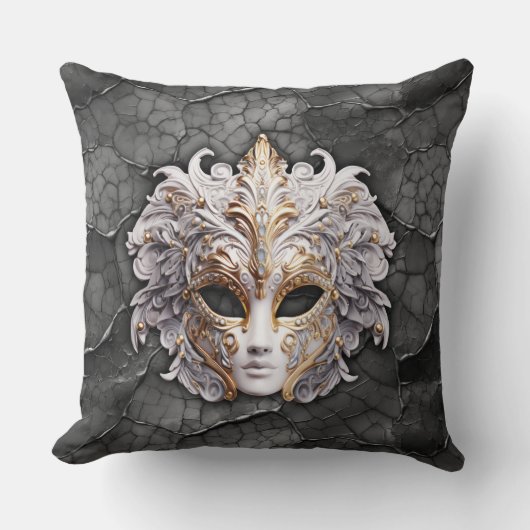 華美金ゴールド/グレー大理石の白詳細 クッション (正面)