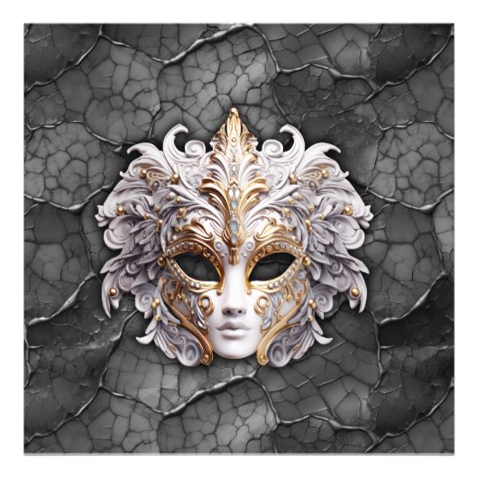 華美金ゴールド/グレー大理石の白詳細 フォトプリント            (正面)