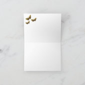 華美金ゴールド&ティール(緑がかった色)バタフライサンキューカード サンキューカード (内部)