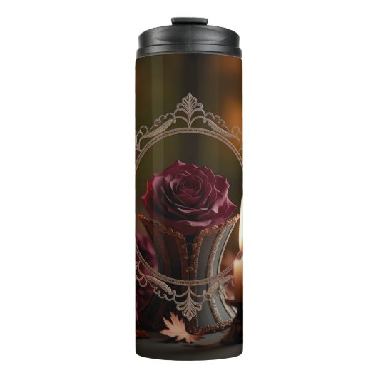 華美鏡パープルバラキャンドルライト タンブラー (正面)