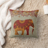 華美飾インディアン象デザイン クッション (ブランケット)
