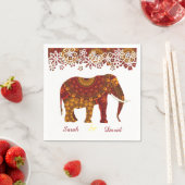 華美飾インディアン象デザイン スタンダードカクテルナプキン (インサイチュ)