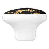 華美黒と金ゴールドを飾る セラミックノブ (側面)