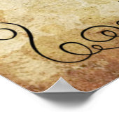 華華美やかなヴィンテージウェディングウェルカム ポスター (角)