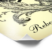 華華美やかな渦巻きヴィンテージ結婚式 フォトプリント            (角)