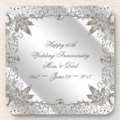華麗さのダイヤモンド第60の結婚記念日のコースター コースター (正面)