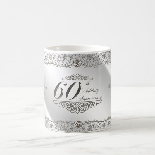 華麗さのダイヤモンド第60記念日のコーヒー・マグ コーヒーマグカップ (中央)