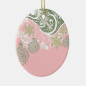 華麗さのピンクおよび緑のオーナメント セラミックオーナメント (右)