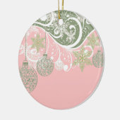 華麗さのピンクおよび緑のオーナメント セラミックオーナメント (左)