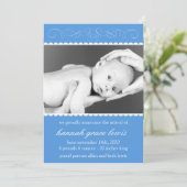 華麗さの新生児の発表(ロイヤルブルー) 案内状 (スタンド正面)