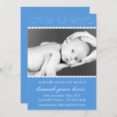 華麗さの新生児の発表(ロイヤルブルー) 案内状 (正面/裏面)