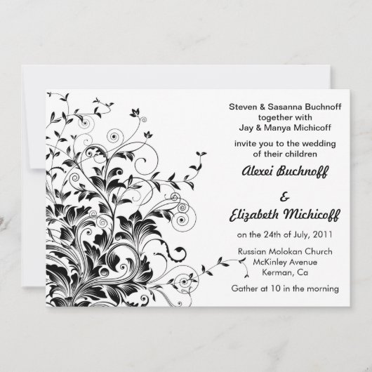 華麗さの結婚式招待状 招待状 (正面)